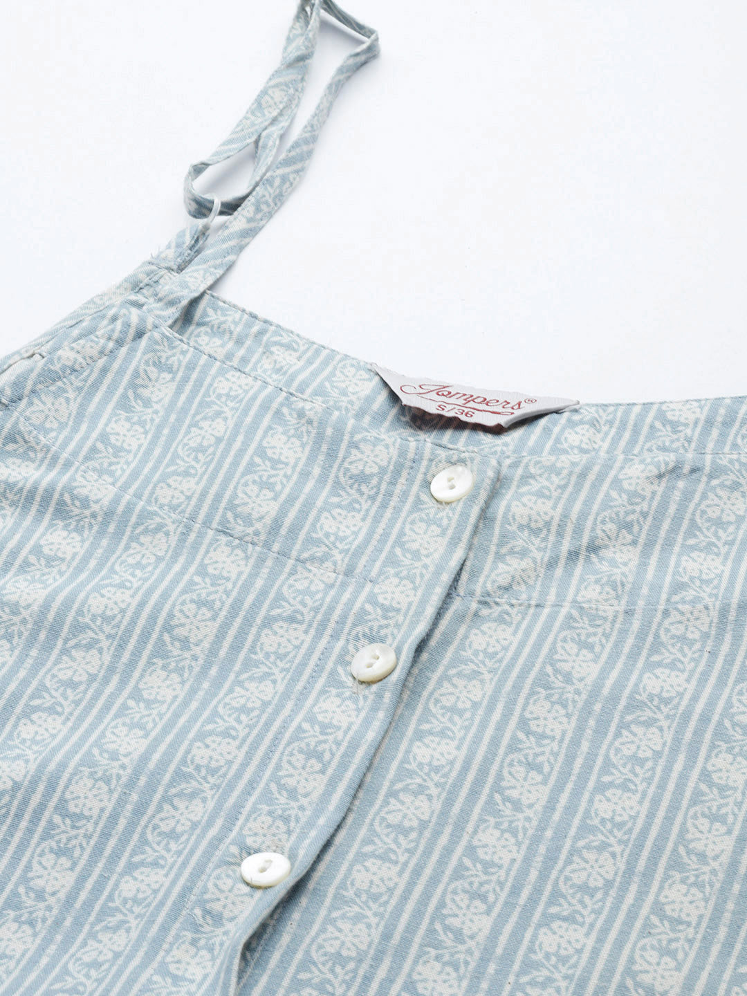 Jompers Women's Floral Printed Blue Kurta - Blue