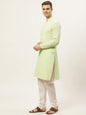Jompers Men's Green Embroidered Kurta Payjama Sets