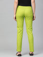 Jompers Women Green Smart Slim Fit Solid Regular Trousers
