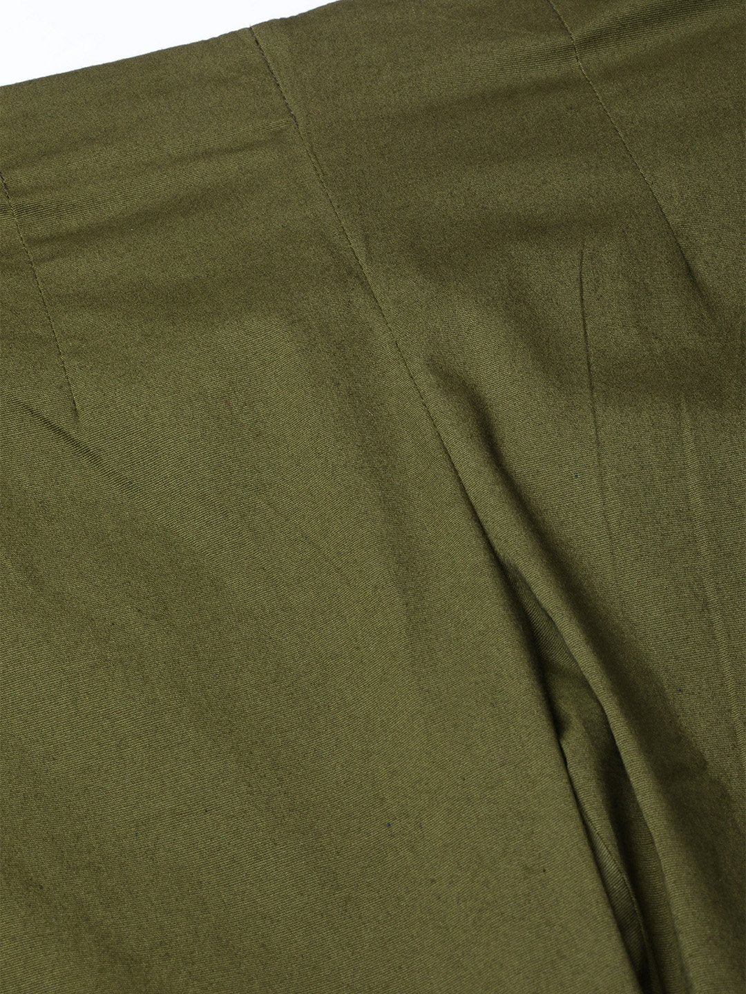 Jompers Women Olive Green Smart Slim Fit Solid Regular Trousers