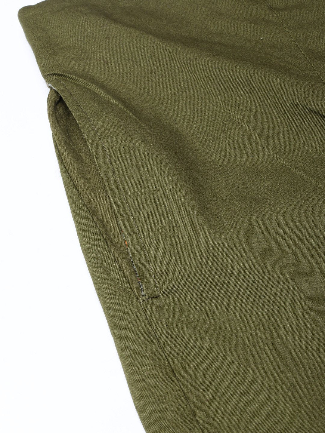 Jompers Women Olive Green Smart Slim Fit Solid Regular Trousers