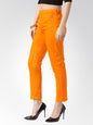 Jompers Women Orange Smart Slim Fit Solid Regular Trousers