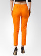 Jompers Women Orange Smart Slim Fit Solid Regular Trousers