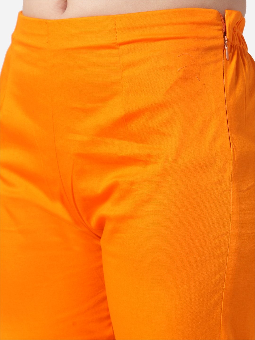 Jompers Women Orange Smart Slim Fit Solid Regular Trousers