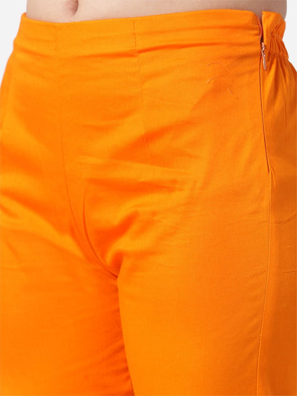 Jompers Women Orange Smart Slim Fit Solid Regular Trousers
