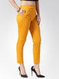 Jompers Women Mustard Smart Slim Fit Solid Regular Trousers ( Yellow )