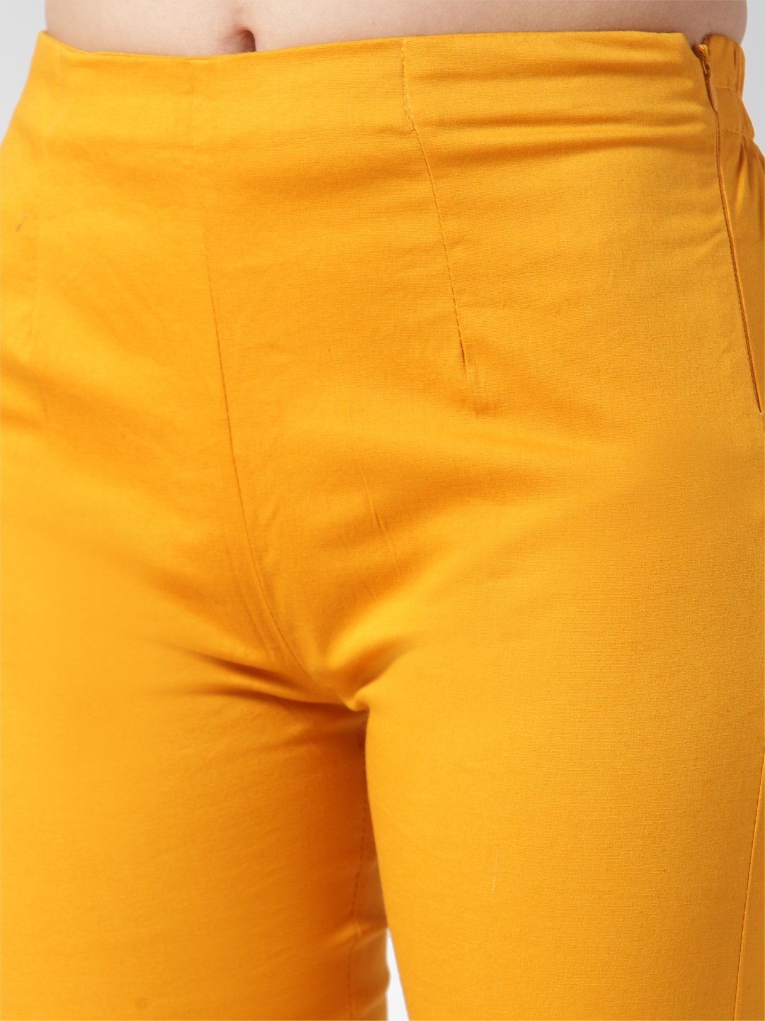 Jompers Women Mustard Smart Slim Fit Solid Regular Trousers ( Yellow )