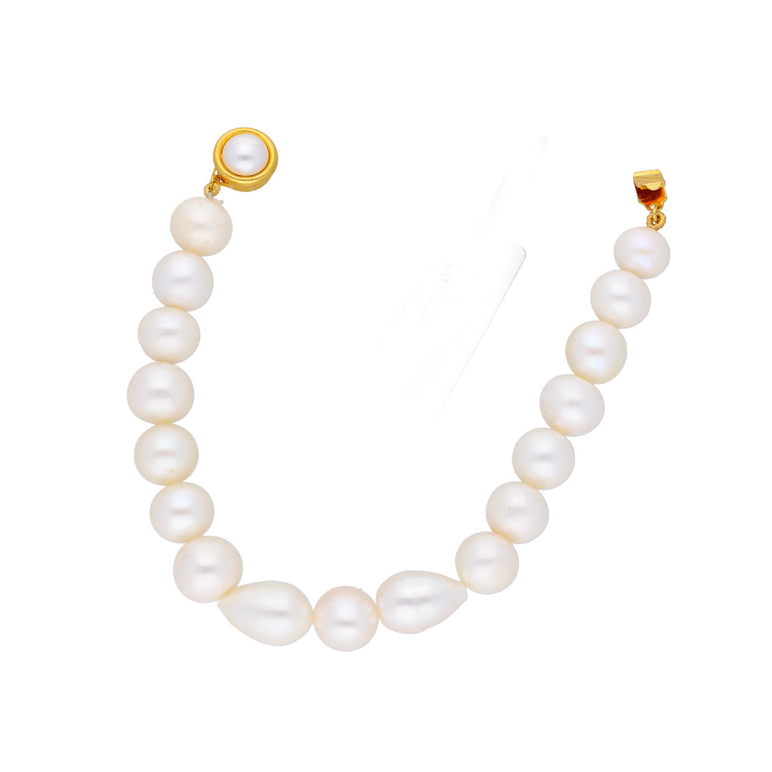 J Pearls Single Line White Pearl Bracelet - Real Pearl Jewelry