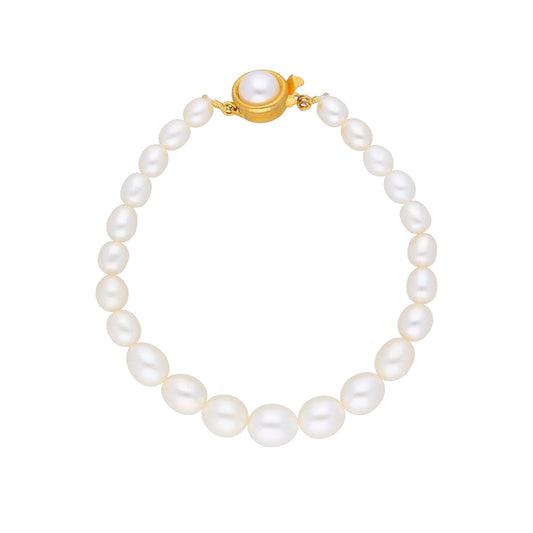 J Pearls White Charm Pearl Bracelet - Real Pearl Jewelry
