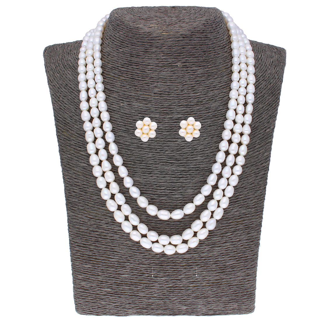 J Pearls 3 String Pearl Necklace - Real Pearl Jewelry