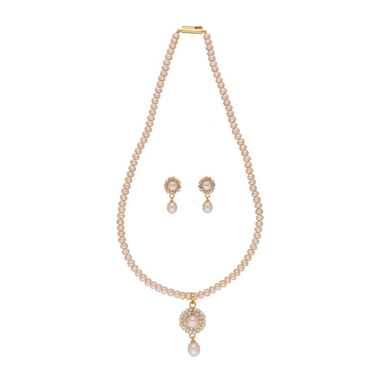 J Pearls Qushi 1 Line Button Pearl Set - Real Pearl Jewelry