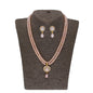 J Pearls Siddhi 2 Lines Button Pearl Set - Real Pearl Jewelry