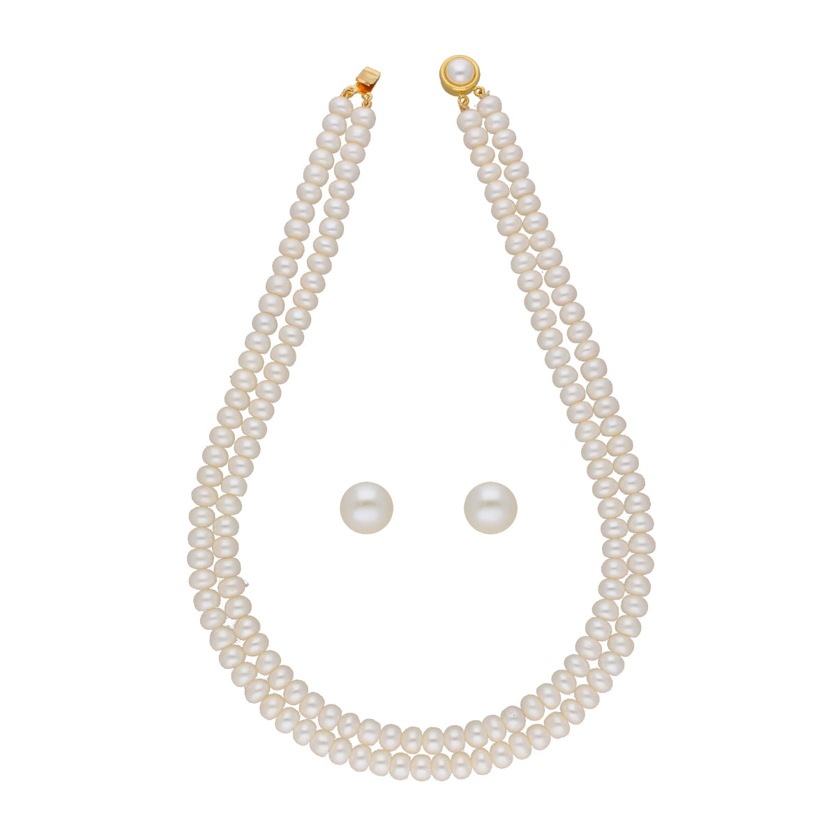 J Pearls Eeshani 2 Lines Pearl Necklaces - Real Pearl Jewelry
