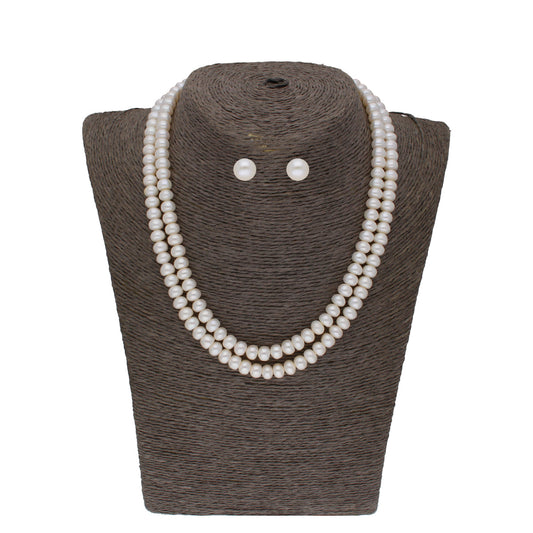 J Pearls Eeshani 2 Lines Pearl Necklaces - Real Pearl Jewelry