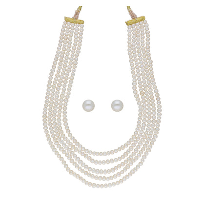 J Pearls Zara 5 Lines Pearl Necklaces - Real Pearl Jewelry
