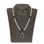J Pearls Saanvi 1 Line Oval Pearl Set - Real Pearl Jewelry