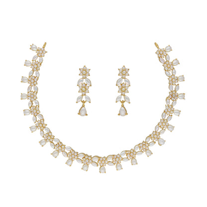 J Pearls Zara 1 Line Necklace Set - Real Pearl Jewelry