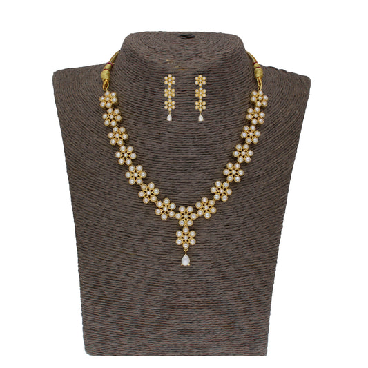 J Pearls Baasima 1 Line Necklace Set - Real Pearl Jewelry