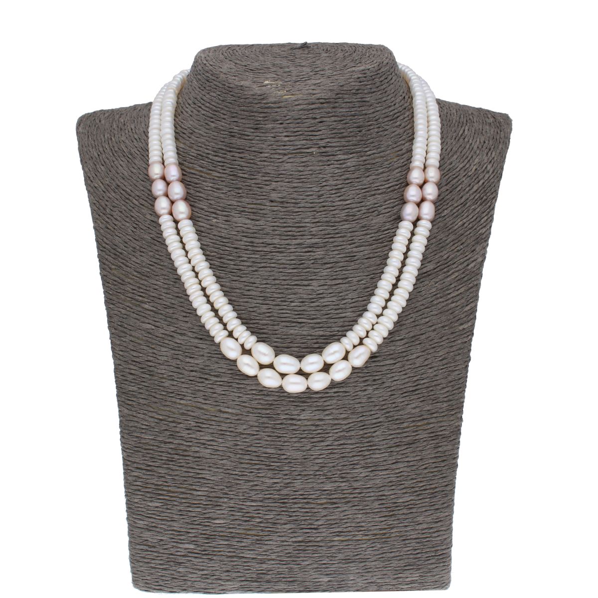 J Pearls 2 Line 5-6Mm Button Pearl Set - Real Pearl Jewelry