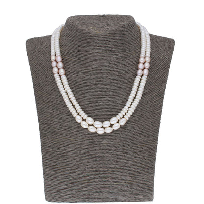J Pearls 2 Line 5-6Mm Button Pearl Set - Real Pearl Jewelry