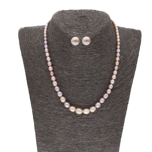 J Pearls Single Line Graded Pearl Set - Real Pearl Jewelry