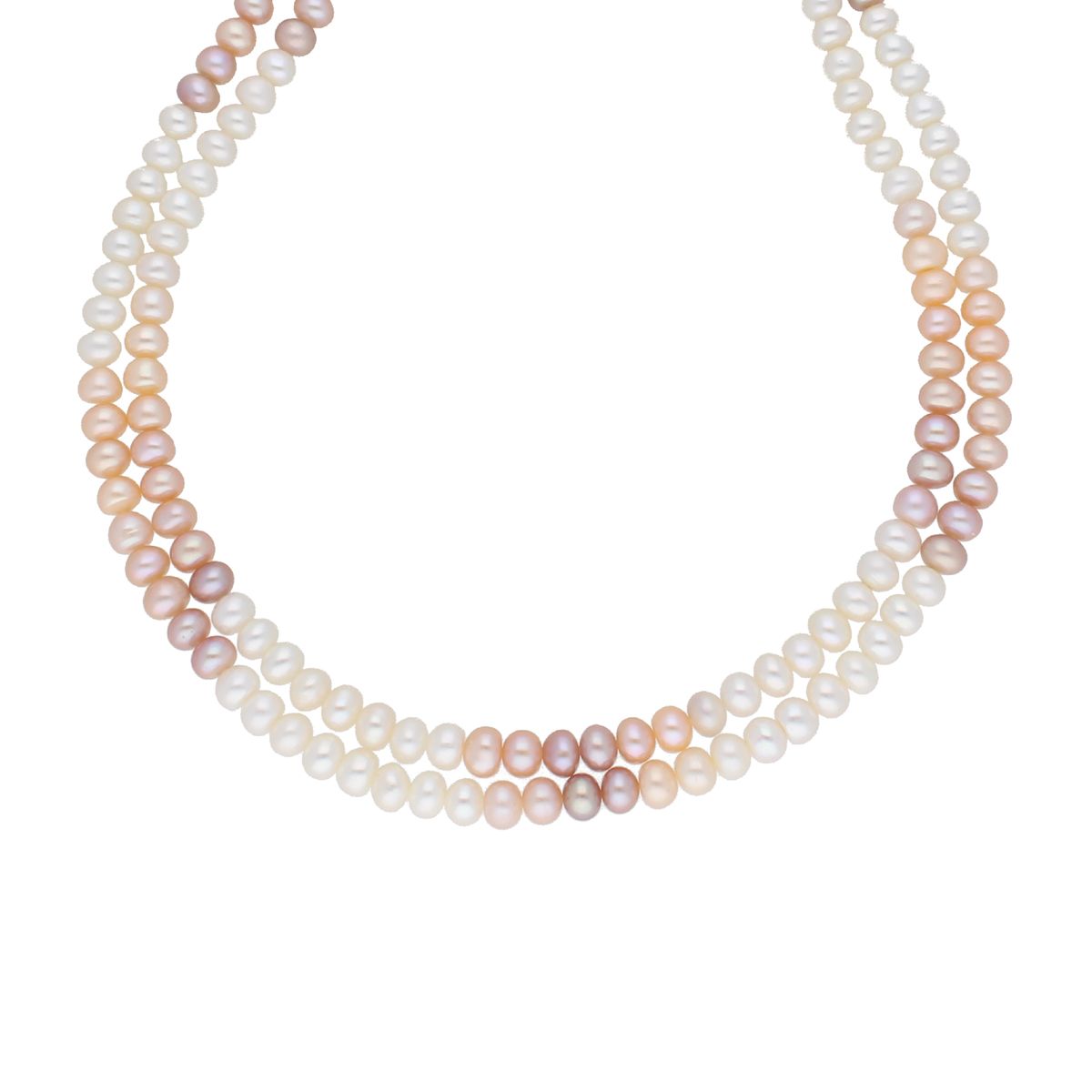 J Pearls 2 Line Mutli-Color Button Pearl Set - Real Pearl Jewelry
