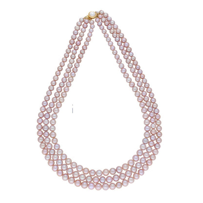 J Pearls 3 Line 8-9Mm Round Pearl Set - Real Pearl Jewelry