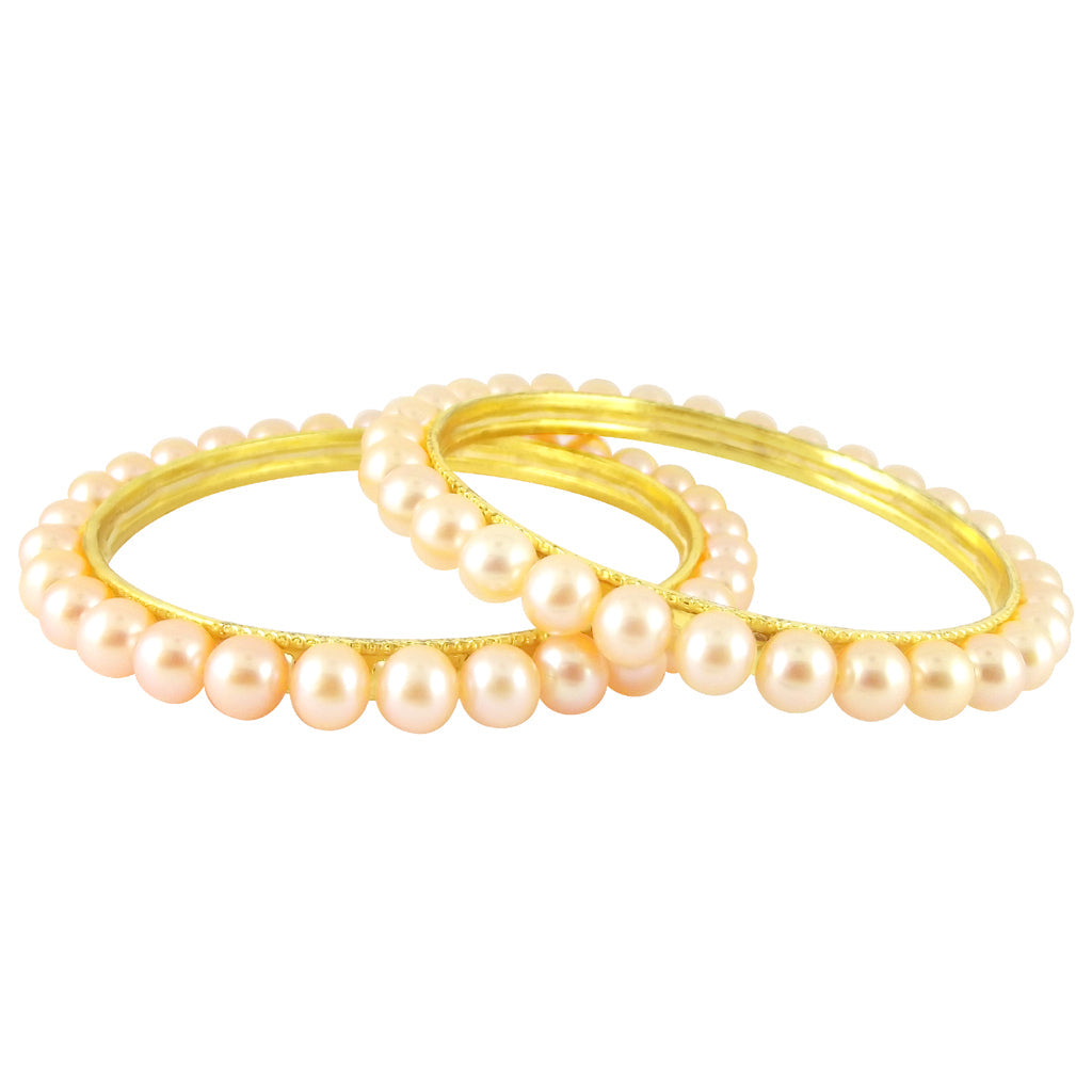 J Pearls Pink Pearl Bangles - Real Pearl Jewelry