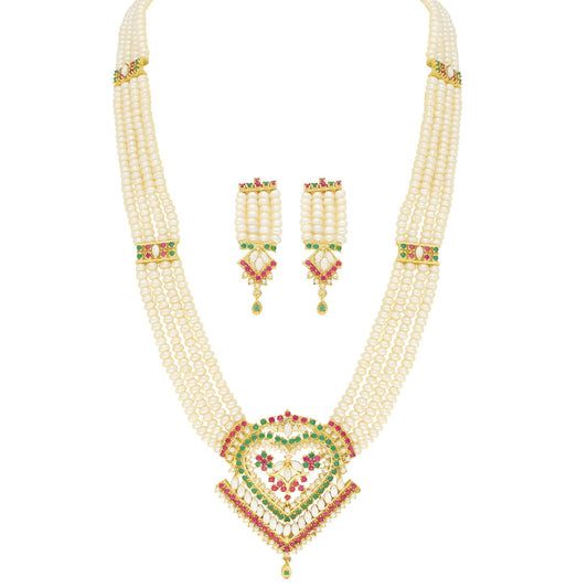 J Pearls Exclusive Rani Necklace Set - Real Pearl Jewelry