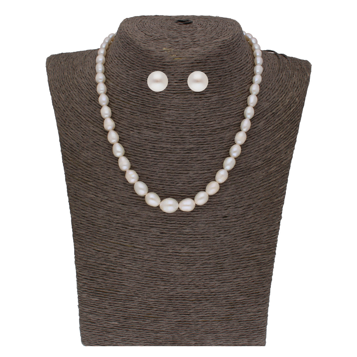 J Pearls White Graded Oval Pearl Necklace - Real Pearl Jewelry