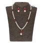J Pearls Classic Red Pearl Pendant Set - Real Pearl Jewelry