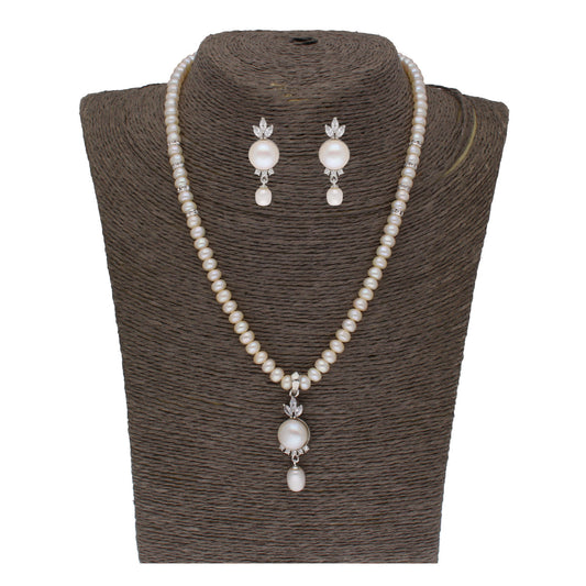 J Pearls Fashionable Pearl Pendant Set - Real Pearl Jewelry