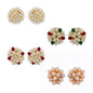 J Pearls Flower Earrings Combo - Real Pearl Jewelry