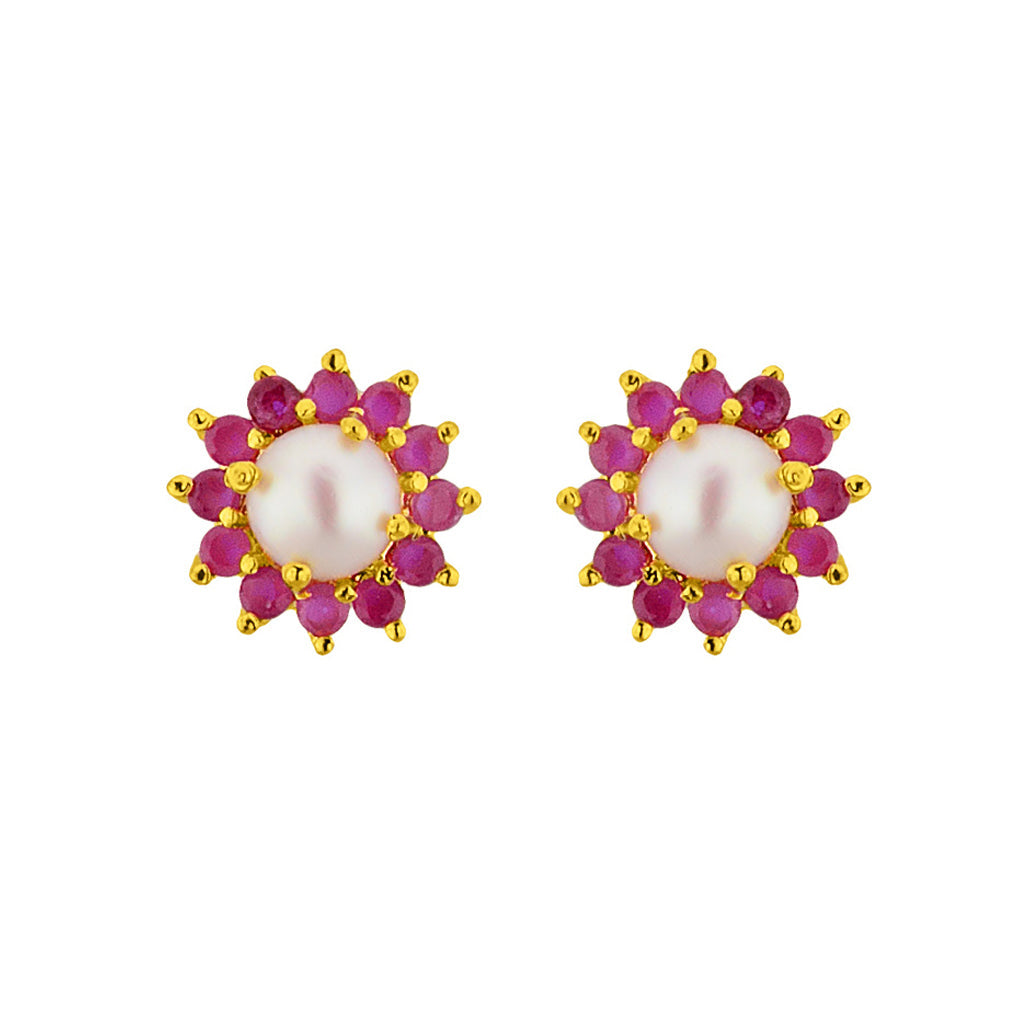 J Pearls Red Rose Pearl Earrings - Real Pearl Jewelry