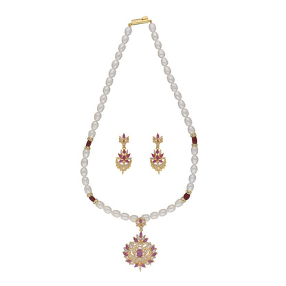 J Pearls Dheeksha 1 Line Pearl Sets - Real Pearl Jewelry