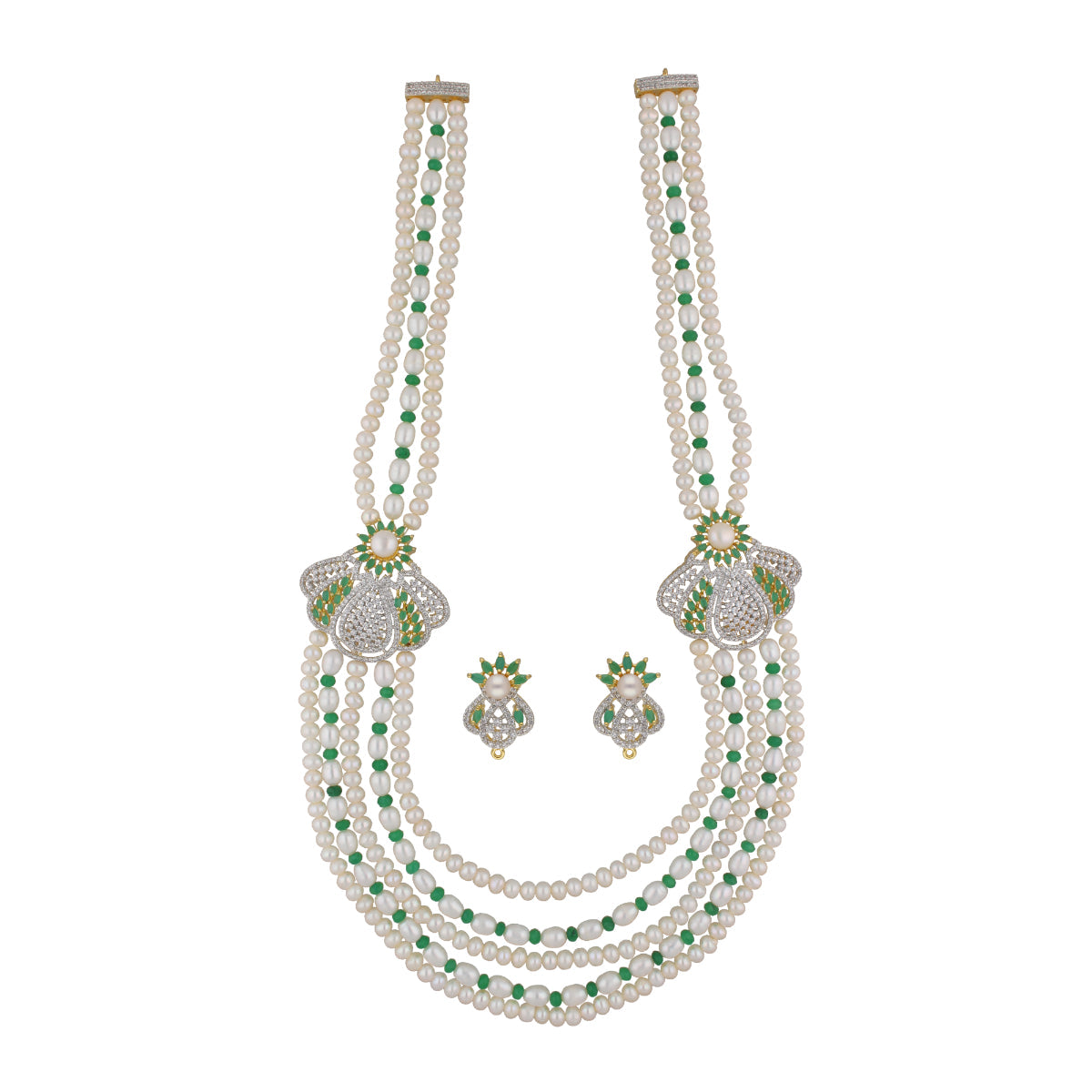 J Pearls Baldar 5 Lines Pearl Sets - Real Pearl Jewelry