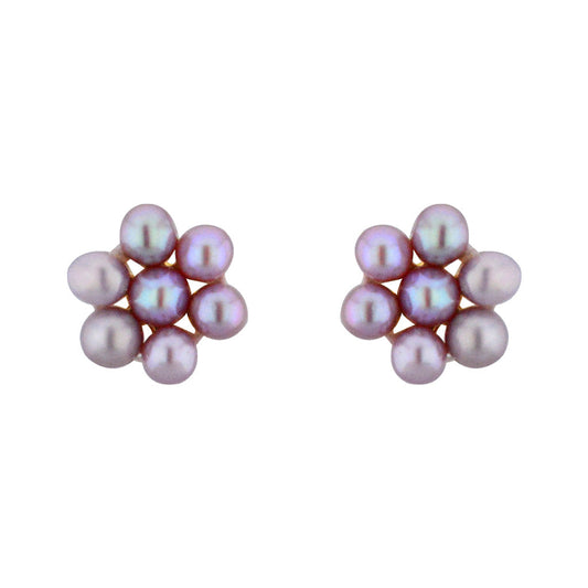 J Pearls 7 Pearls Peach Ear Rings - Real Pearl Jewelry