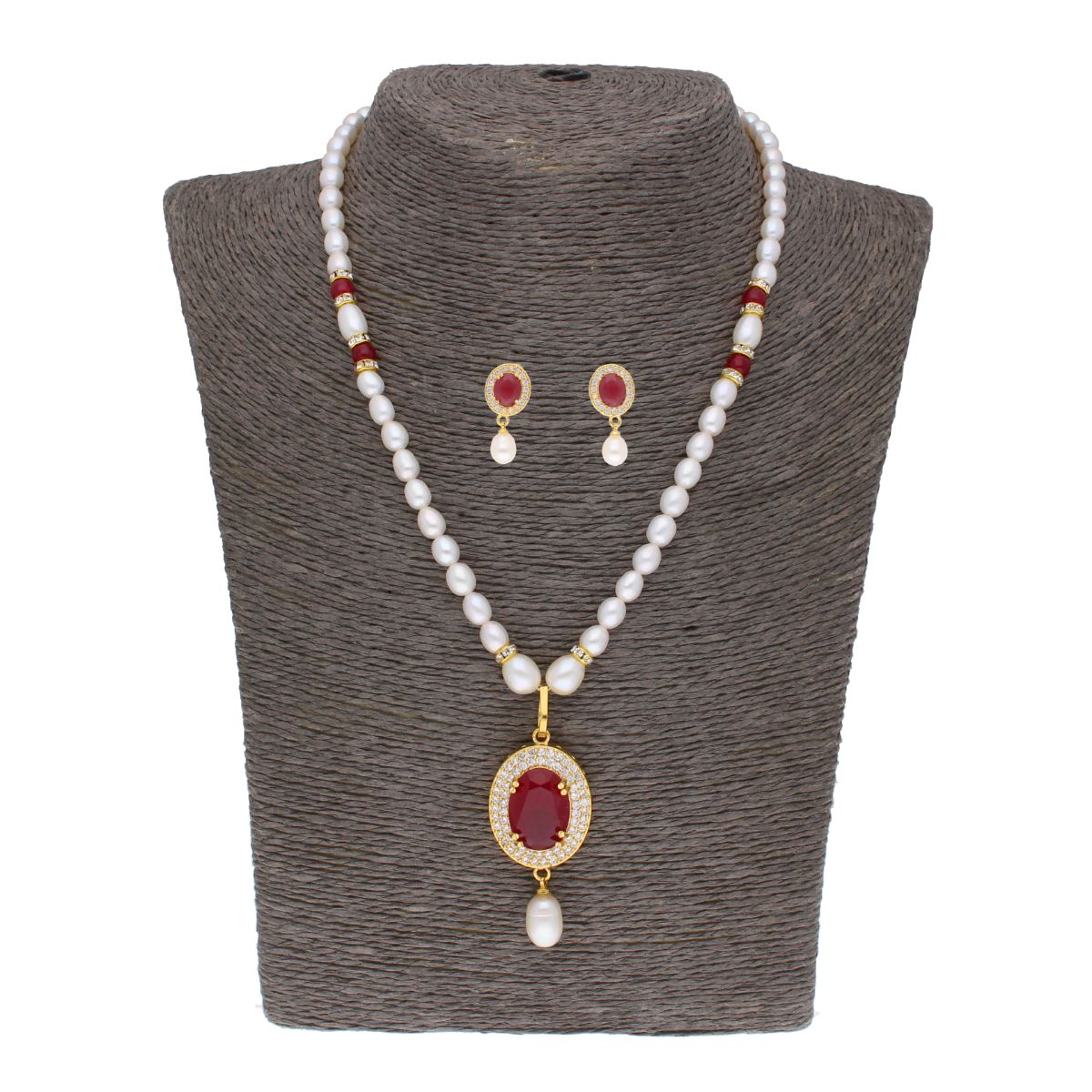 J Pearls Navishka Pearl Set - Real Pearl Jewelry