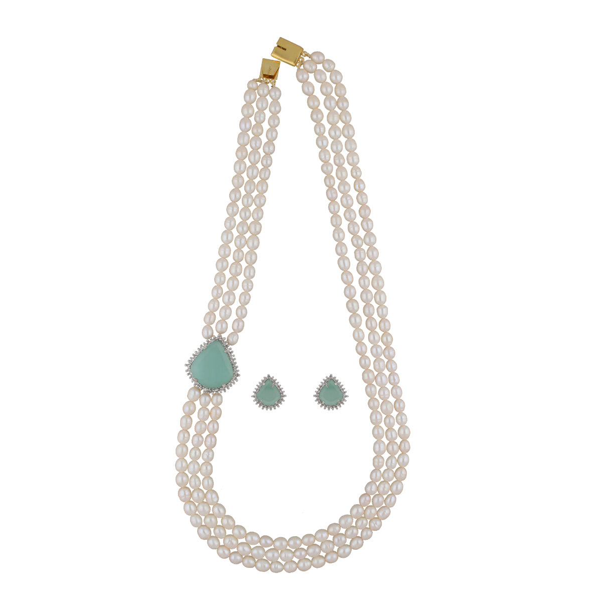 J Pearls Jabala 3 Lines Pearl Set - Real Pearl Jewelry