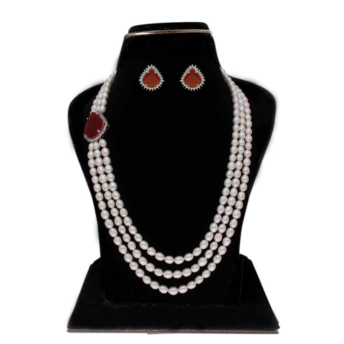 J Pearls Dheera 3 Lines Pearl Choker - Real Pearl Jewelry