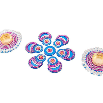 Kundan HandiKrafts Designer Double Round Blue (Baby)