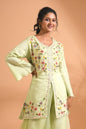Morchari Co Ord Set With Hand Embroidery - Green