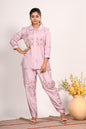 Morchari Co Ord Set With Hand Embroidery - Purple