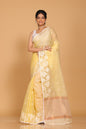 Morchari Orzanga Stripe Embroidery Saree - Yellow