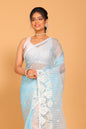 Morchari Orzanga Stripe Embroidery Saree - Green