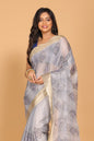 Morchari Kota Tissue Zari Embroidery Saree - Grey