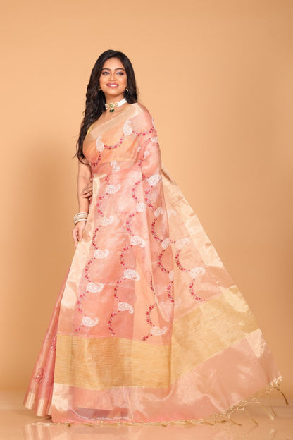 Morchari Kota Zari Embroidery Saree - Pink