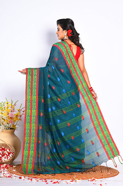 Morchari Cotton Handloom Saree - Green