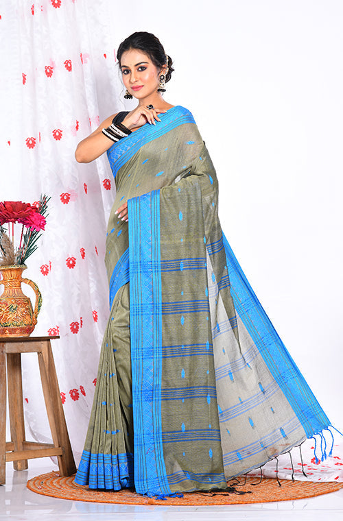 Morchari Cotton Handloom Saree - Grey