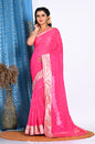 Morchari Heavy Embroidery Saree - Pink